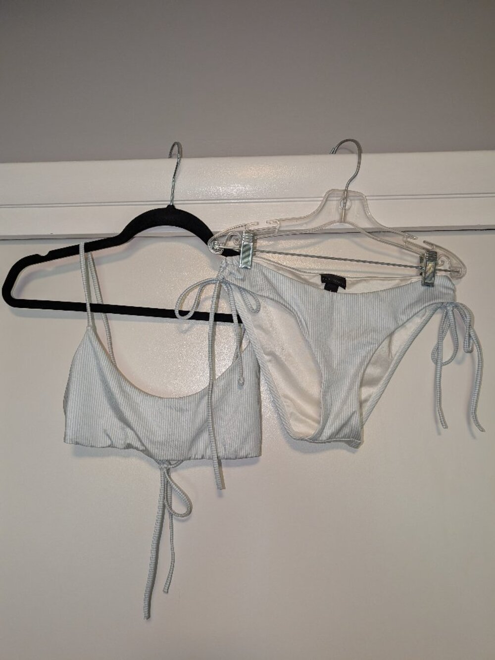 LA Hearts PacSun Light Blue and White Striped Bikini